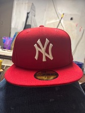 new era 59fifty 7 3/4 red new york yankee bra...