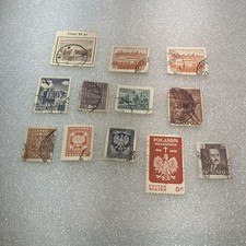 12 Vintage Poland USED/HR/Cancelled Stamps, 1895-1970; A DEAL- $1 Ships. LOOK!