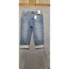 Jessica Simpson Women's Zinnia Wide Leg Boyfriend Blue Jeans Size 14