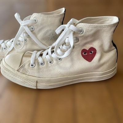 Women 8.0US Comme des Garcons All Star High Cut Converse Collab Shoes Japan