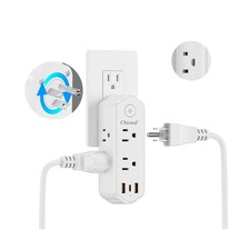 Outlet Extender Surge Protector, 360  Rotating Plug Power Strip wit... Fast