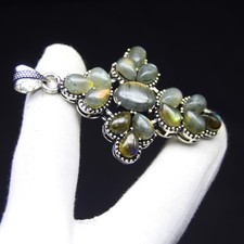 Labradorite Gemstone 925 Sterling Silver Pendant Handmade Jewelry Gift Unisex