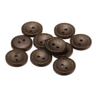 10Stk HolzknöPfe Zum NäHen,18Mm,2 LöCher,Rund,FüR Kleidung,Dunkelbraun