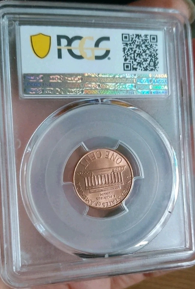 1997 Penny 100% Struck Thru..Obv PCGS MS65Red Mint Error - Image 4 of 4