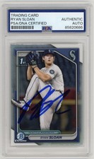 2024 1st Bowman Chrome Ryan Sloan #BDC-99 Refractor Auto PSA Authentic Mariners