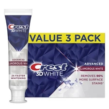 Crest 3D White Glamorous White Toothpaste 3.3oz Pack of 3 Advanced Whitening