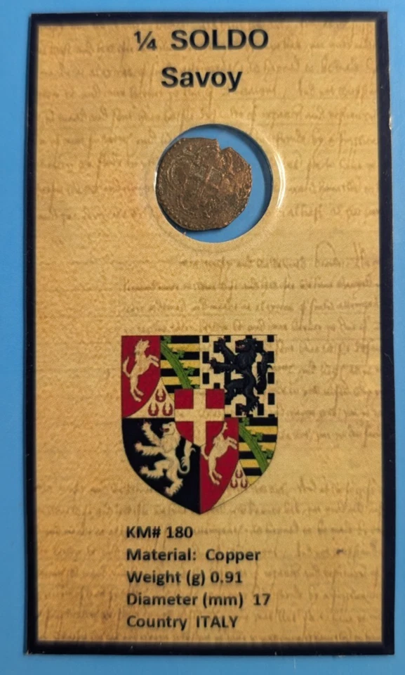 1580 -1630 Italy Duchy of Savoy 1/4 Soldo Carlo Emanuele I #S5 - Image 2 of 2