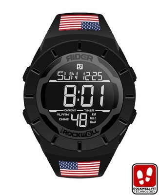 NEW IN BOX MENS Rockwell COLISEUM FIT Wrist Watch BLACK USA FLAG LIMITED EDITION