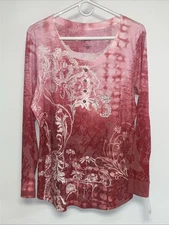 Style & Co. 1/4 Button Long Sleeve Shirt Women’s Extra Large Pink