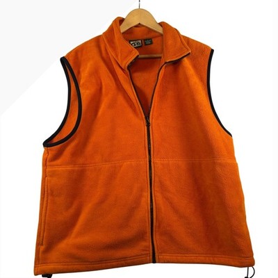 Gander Mountain Guide Series Orange Fleece Vest Men's Size L Zip Front