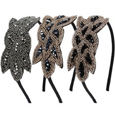 Flapper Headbands for Women 1920s Headpiece 3PCS 1 Count Pack of 3 , Set 2