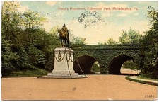 1914 Philadelphia PA Ulysses S. Grant Monument Fairmount Park Civil War Postcard
