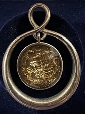 Silver Tone Pendant Earring Set With Faceted Crystal