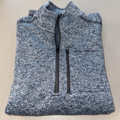 EDDIE BAUER ACTIVE 1/4 Zip BLUE PULLOVER SWEATER MEN'S SIZE - Medium