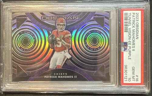 2023 Obsidian Patrick Mahomes Tunnel Vision EE Purple /75 #16 PSA 10 Pop 2!