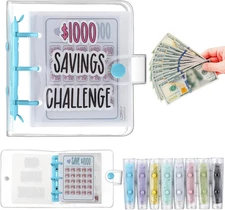 1000 Money Saving Challenge 25 Binder Mini Savings Challenge Book with Envelopes