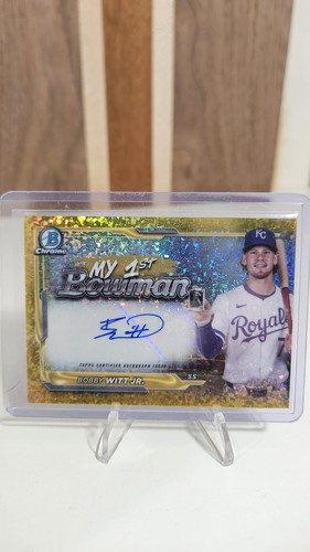 Bobby Witt Jr. [Gold Mini Diamond Refractor] #1BA-BW 2024 Bowman Chrome My 1st Bowman Autograph card