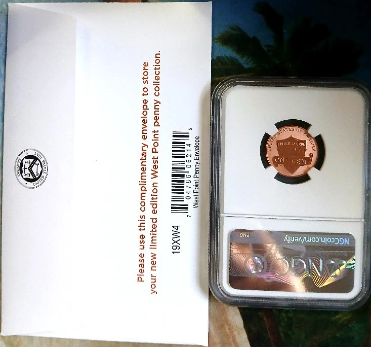 2019 W Graded West Point Special Edition Penny Rev. PF 69 RD & Original Envelope - Image 2 of 4