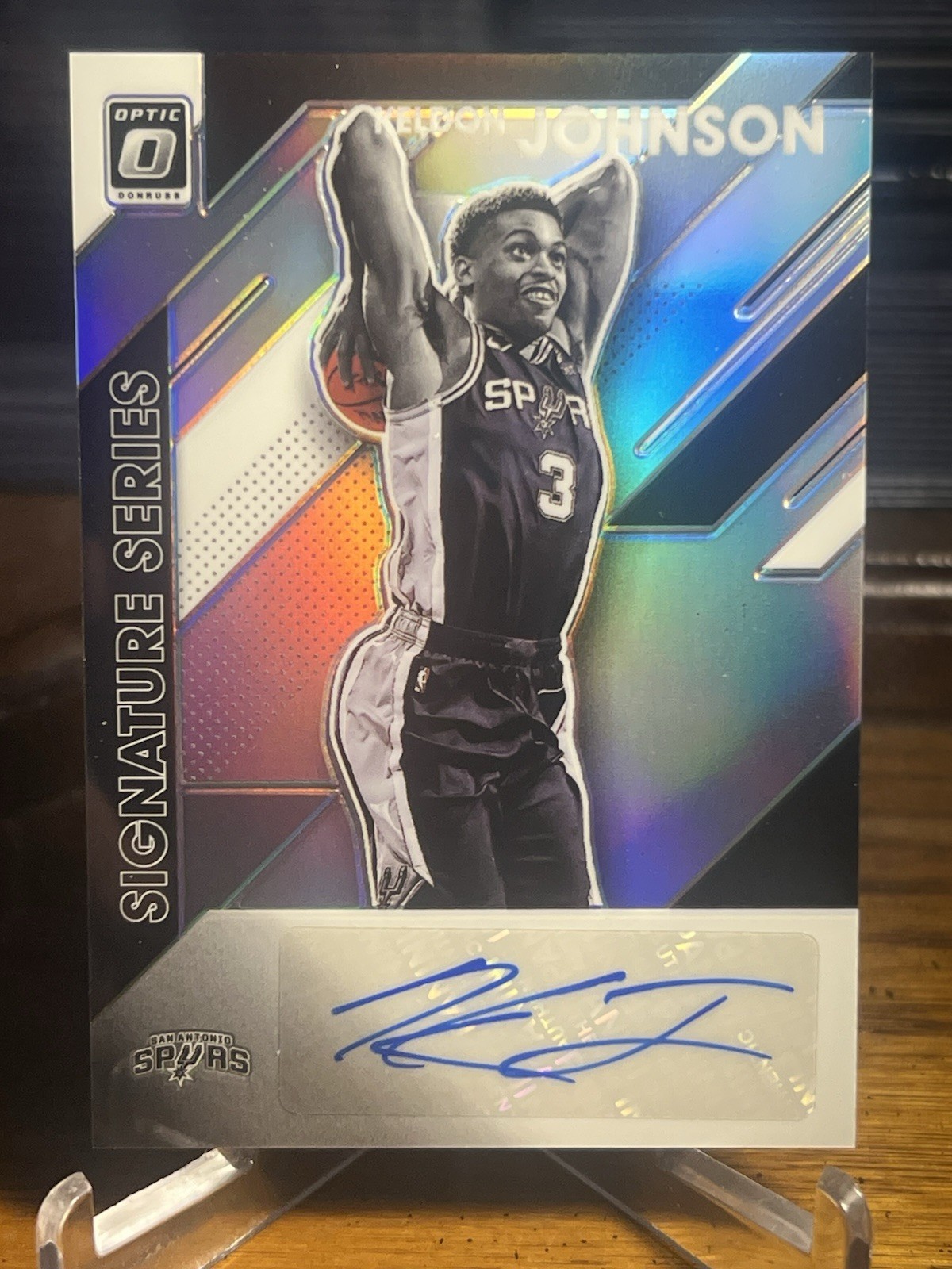 2019 Donruss Optic Keldon Johnson Signature Series Rookie Silver Holo Auto Spurs