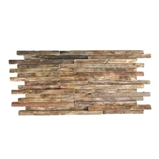 23-3/4 In. X 11-7/8 In. X 3/4 In. Stacked Boat Wood Mosaic Wall Tile, Natural Fi