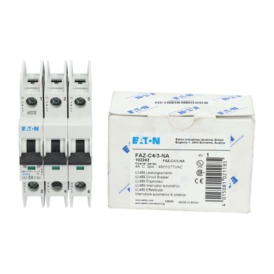 Eaton FAZ-C4/3-NA Circuit Breaker 3P 4A C 102242 New NFP
