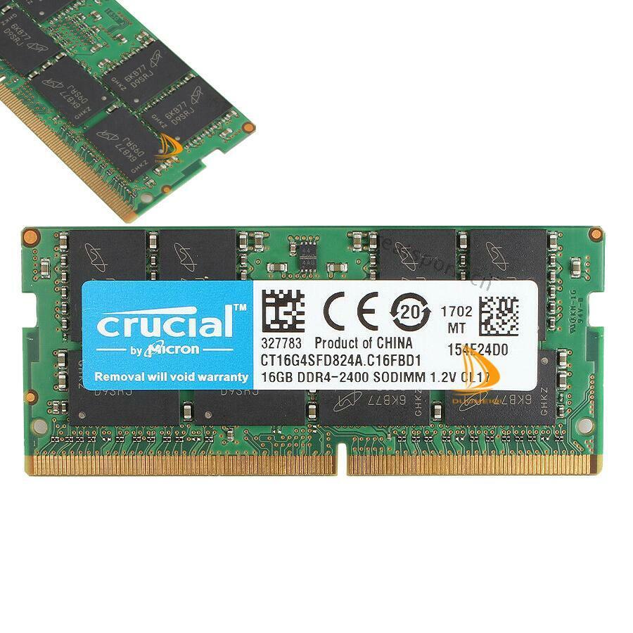 Crucial 16GB 2RX8 DDR4-2400T 2400Mhz PC4-19200 SO-DIMM Laptop