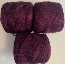 Crystal lace yarn. Color 23. Acrylic /Rayon. 900 yards, 3.5 oz Each.1 lot of 3.