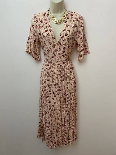 ✨NUEVO CON ETIQUETAS $228 FIEL A LA MARCA Maxi Vestido Riveria Envolvente Nordstrom Saks Talla 8/Mediano - Imagen 3 de 13
