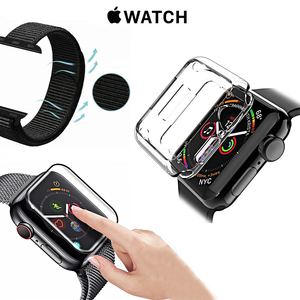 Strap + Cover + Tempered Glass 9h For Apple Watch 5 4 3 2/44 42 40 38 MM |  eBay
