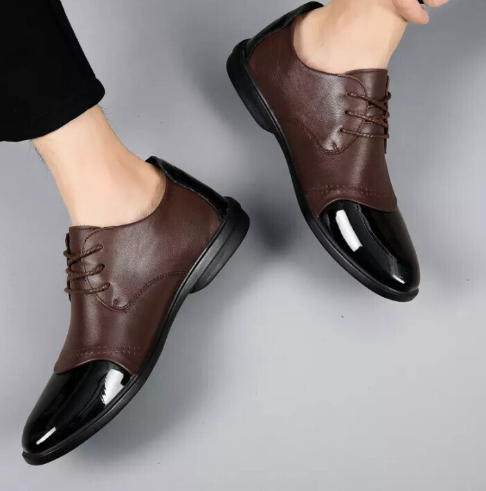 SAOLA Scarpe eleganti uomo formali matrimonio Oxford business ecopelle vernice stringate nuove