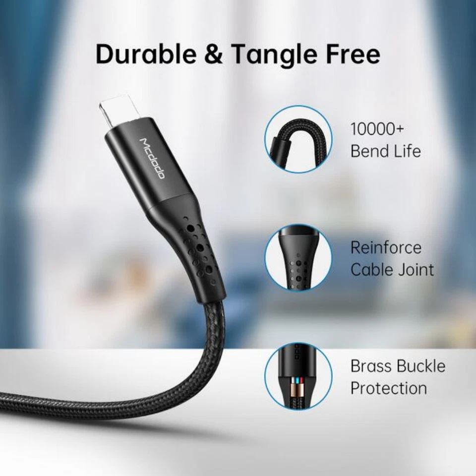 Mcdodo 4/6Ft USB-C To iPhone Fast Charger Cable 36W PD LED For Apple 12 11 XR XS - Image 2 of 4