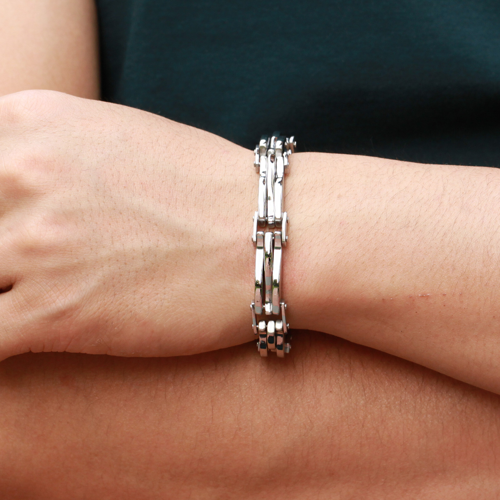 Men's Chain Bracelet Men's Stainless Steel Bracelet - 16mm Wide - Foto 4