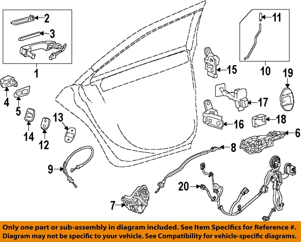 Cadillac GM OEM 14-16 CTS Lock -Rear Door-Upper Hinge Left 13581566