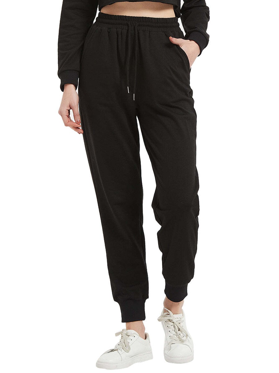 Sweatpant Pocket High Waist Sport Gym Athletic Fit Jogger Pants