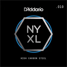 D'Addario NYS010 Single Plain Steel Guitar String .010 NYXL Electric or Acoustic