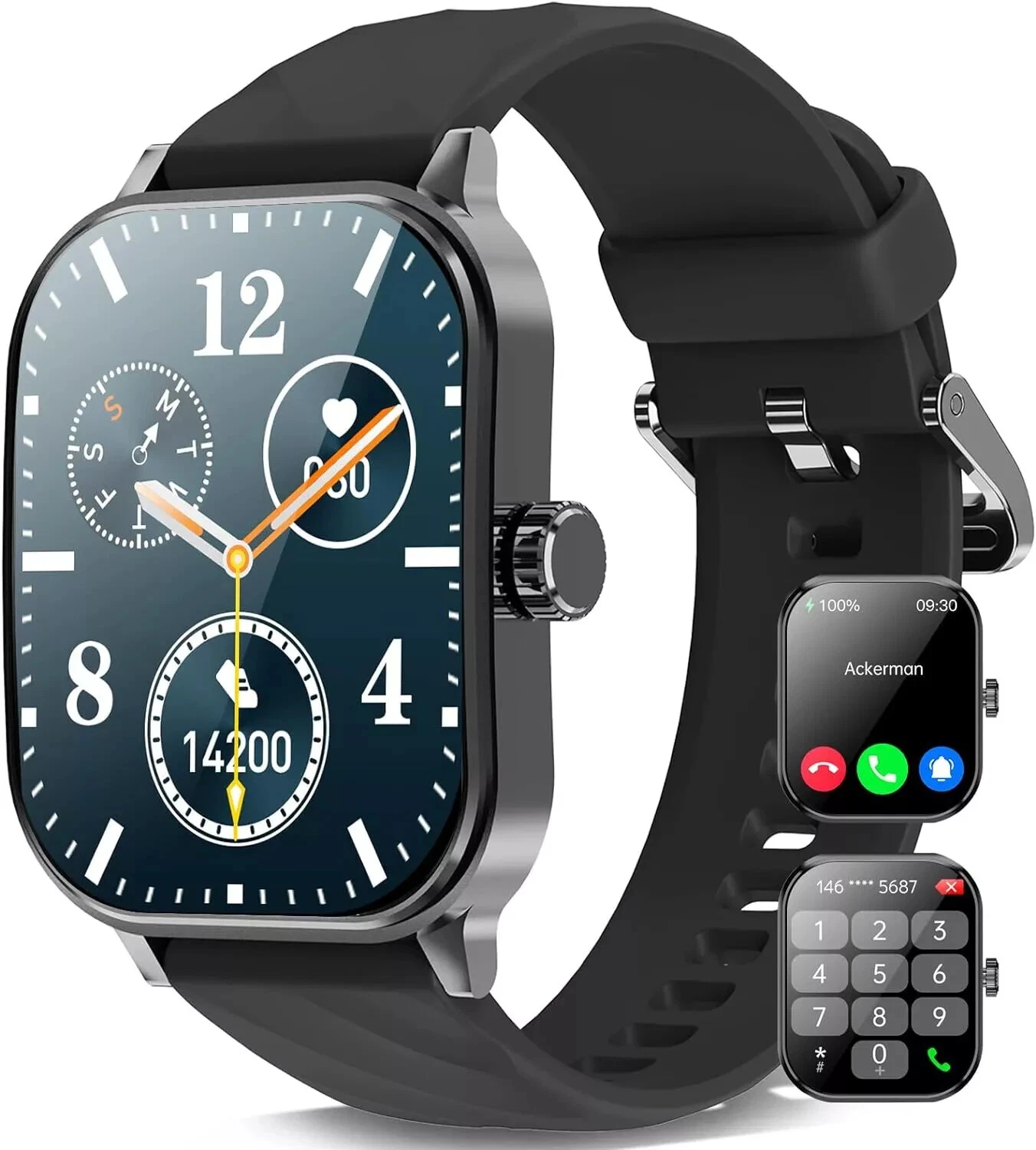 Smart Watch Men with Phone Function Wristwatch Watch for iPhone Samsung Huawei