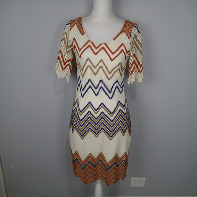 FRESH OF LA Dress p/m Crochet Orange Blue Gold Chevron Cream Lining | eBay FRESH OF LA Dress p/m Crochet Orange Blue Gold Chevron Cream Lining | eBay