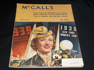 1939 MARCH MCCALL'S MAGAZINE NICE COVER & FULL PAGE ADS - E 1296