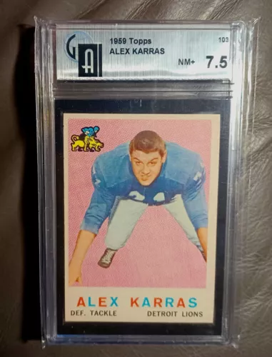 GAI 7.5 1959 TOPPS ALEX KARRAS RC #103 DETROIT LIONS