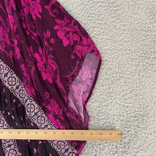 Soft Surroundings Kaftan Kimono Cardigan Womens Small Floral Boho Duster Purple - Picture 5 of 12