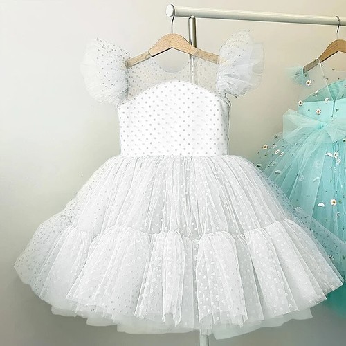 Girls Dress Birthday Party Princess Lace Kids Ball Gown Elegant Dress Size 4-10T - Picture 2 of 28