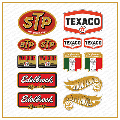 14er Set  Aufkleber Oldschool STP HURST Texaco USA Pickup Muscle Car Oldtimer