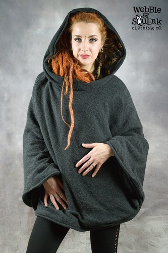 MANDALA JEDI PONCHO Woolen Warm Flower of Life Hippy Pixie Psytrance Hippy Wear - Picture 2 of 16