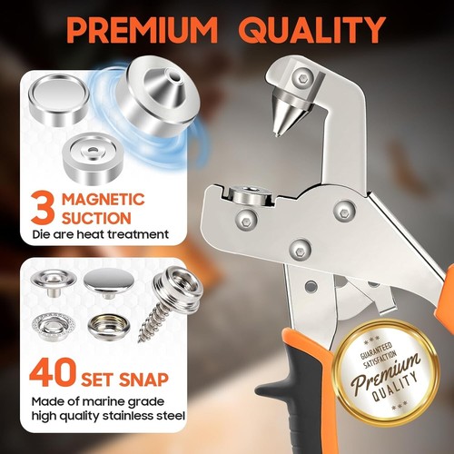 40-Set Snap Fastener Tool Kit - Effortless Snap Installation for DIY Projects - Picture 4 of 10