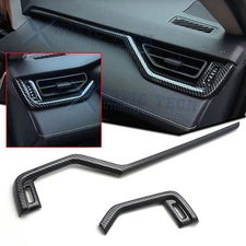 Carbon Fiber Style Dashboard Side Air Vent Cover Trims For Toyota RAV4 2019-2025