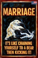 WORLDS GREATEST SIGNS! MARRIAGE! 8"x12" METAL SIGN FUNNY MAN CAVE BAR DECOR