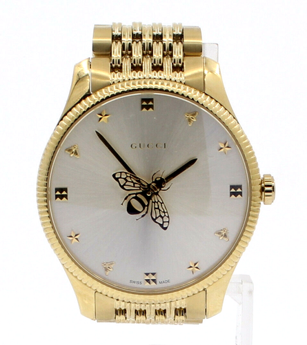 Gucci G-TIMELESS Moving Bee Gold Silver 