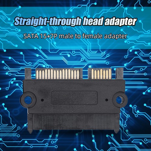 SATA Male To Female Straight Head 22Pin 7+15 Male To Female Power Data Adapter - Picture 1 of 10