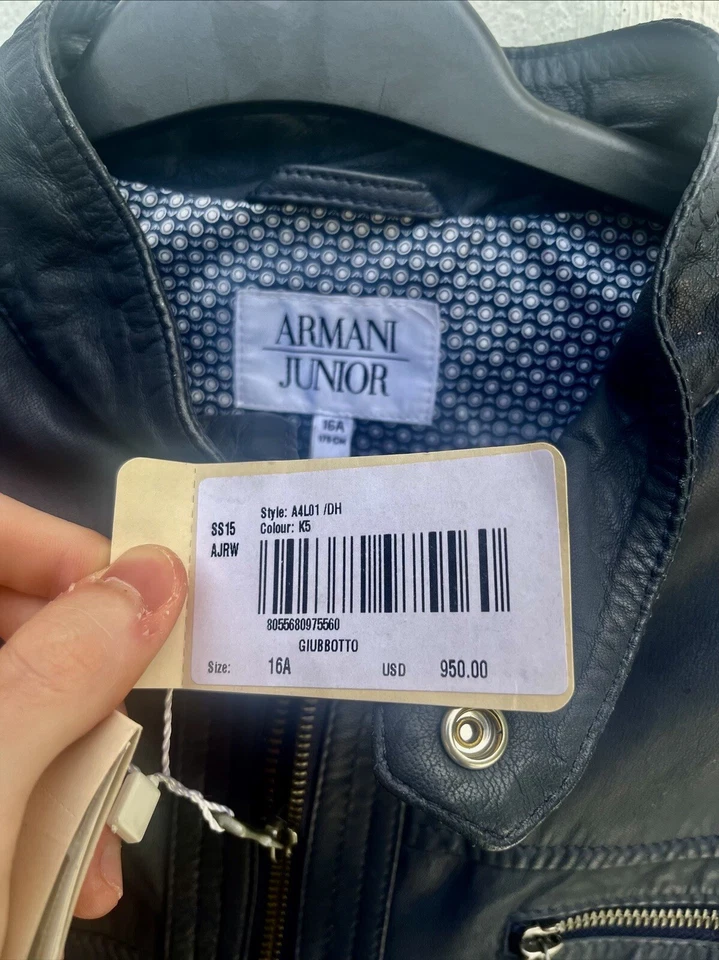 *NUEVO* Auténtica chaqueta de cuero Armani con etiquetas Foto 2 de 4