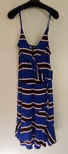 Express blue and orange-red striped dress, size M NWT 